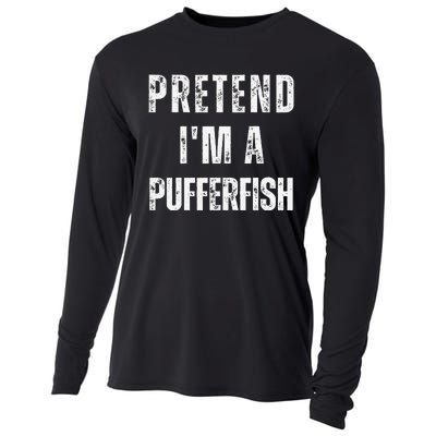 Pretend IM A Pufferfish Matching Costume Funny Halloween Cooling Performance Long Sleeve Crew