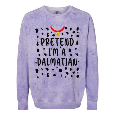 Pretend Im A Dalmatian Funny Lazy Halloween Costume Gift Colorblast Crewneck Sweatshirt