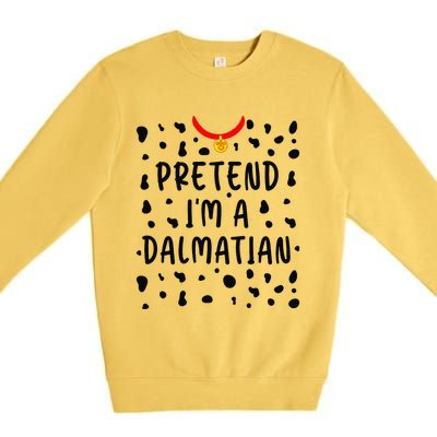 Pretend Im A Dalmatian Funny Lazy Halloween Costume Gift Premium Crewneck Sweatshirt