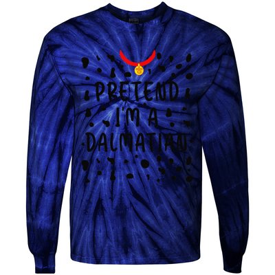 Pretend Im A Dalmatian Funny Lazy Halloween Costume Gift Tie-Dye Long Sleeve Shirt