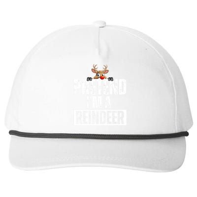 Pretend Im A Reindeer Funny Christmas Snapback Five-Panel Rope Hat