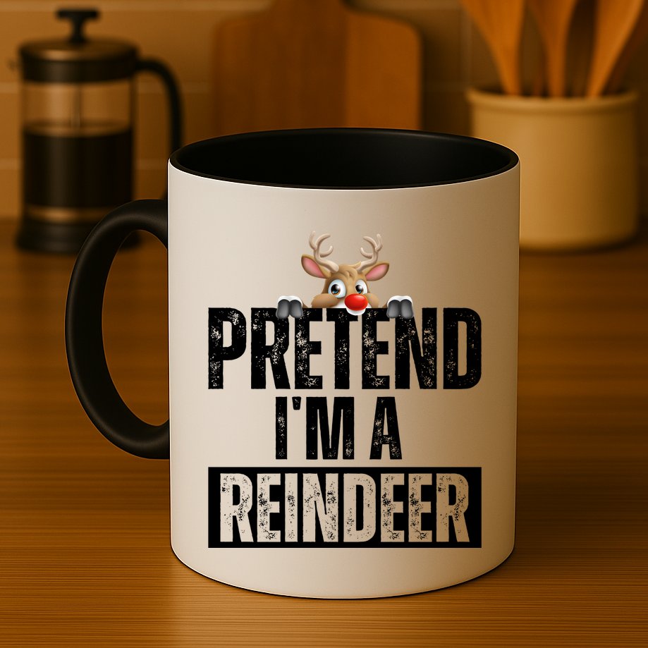 Pretend Im A Reindeer Funny Christmas Mug