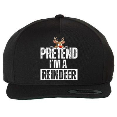 Pretend Im A Reindeer Funny Christmas Wool Snapback Cap