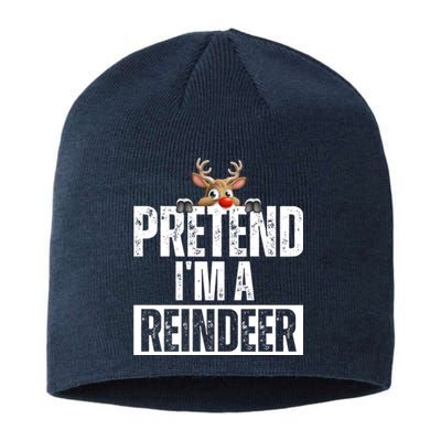 Pretend Im A Reindeer Funny Christmas Sustainable Beanie