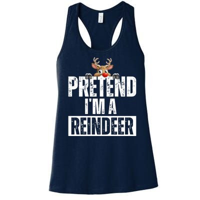 Pretend Im A Reindeer Funny Christmas Women's Racerback Tank