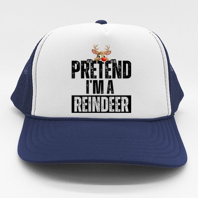 Pretend Im A Reindeer Funny Christmas Trucker Hat