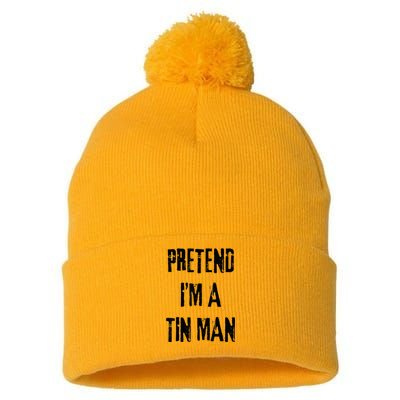 Pretend I'm A Tin Man Halloween Last Minute Costume Party Pom Pom 12in Knit Beanie