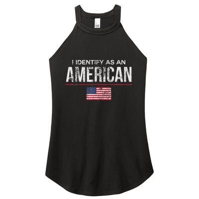 Proudly Identify As American No Identity Politics Women's Perfect Tri Rocker Tank
