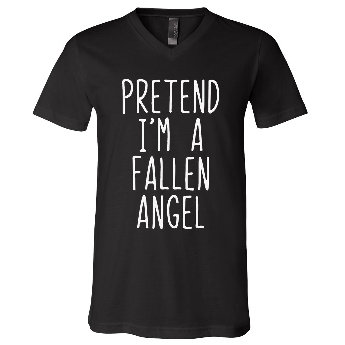 Pretend Im A Fallen Angel Halloween Lazy Easy V-Neck T-Shirt