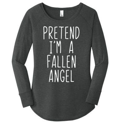 Pretend Im A Fallen Angel Halloween Lazy Easy Women's Perfect Tri Tunic Long Sleeve Shirt