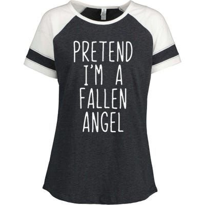 Pretend Im A Fallen Angel Halloween Lazy Easy Enza Ladies Jersey Colorblock Tee