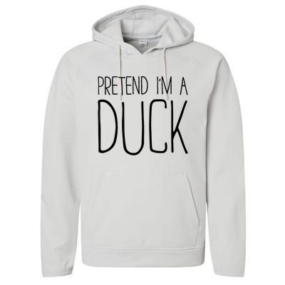 Pretend IM A Duck Adult Women Costume Performance Fleece Hoodie