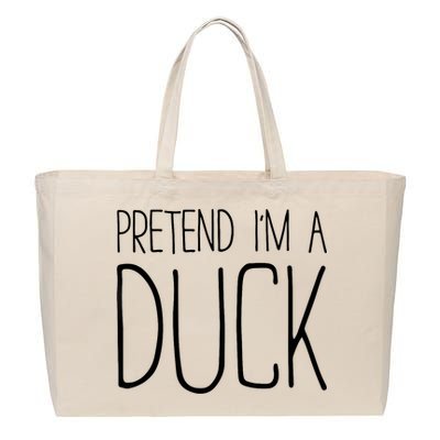 Pretend IM A Duck Adult Women Costume Cotton Canvas Jumbo Tote