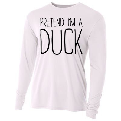 Pretend IM A Duck Adult Women Costume Cooling Performance Long Sleeve Crew