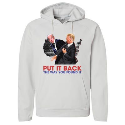 Put It Back The Way You Found It Funny Trump Slap Anti Biden Performance Fleece Hoodie