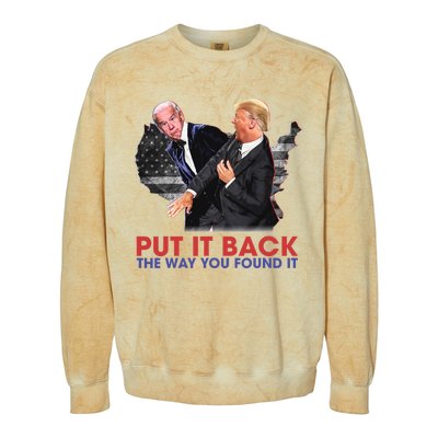 Put It Back The Way You Found It Funny Trump Slap Anti Biden Colorblast Crewneck Sweatshirt