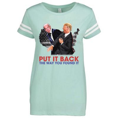 Put It Back The Way You Found It Funny Trump Slap Anti Biden Enza Ladies Jersey Football T-Shirt