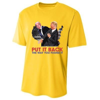 Put It Back The Way You Found It Funny Trump Slap Anti Biden Performance Sprint T-Shirt