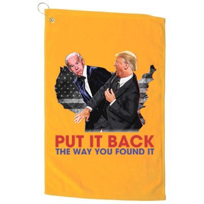 Put It Back The Way You Found It Funny Trump Slap Anti Biden Platinum Collection Golf Towel