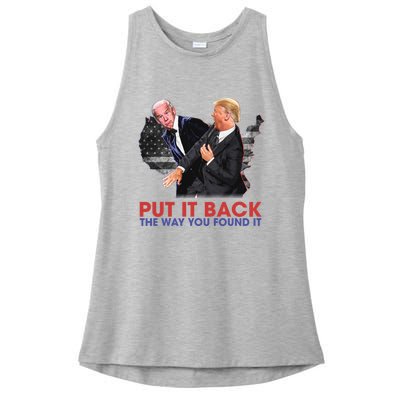 Put It Back The Way You Found It Funny Trump Slap Anti Biden Ladies PosiCharge Tri-Blend Wicking Tank