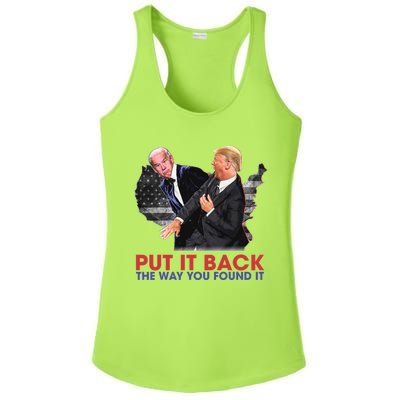 Put It Back The Way You Found It Funny Trump Slap Anti Biden Ladies PosiCharge Competitor Racerback Tank