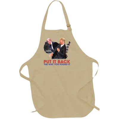 Put It Back The Way You Found It Funny Trump Slap Anti Biden Full-Length Apron With Pockets