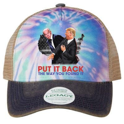 Put It Back The Way You Found It Funny Trump Slap Anti Biden Legacy Tie Dye Trucker Hat