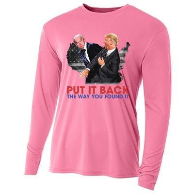 Put It Back The Way You Found It Funny Trump Slap Anti Biden Cooling Performance Long Sleeve Crew