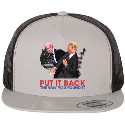 Put It Back The Way You Found It Funny Trump Slap Anti Biden Flat Bill Trucker Hat