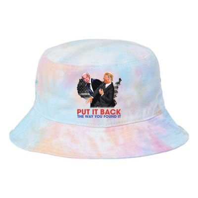 Put It Back The Way You Found It Funny Trump Slap Anti Biden Tie Dye Newport Bucket Hat