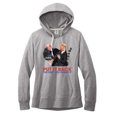 Put It Back The Way You Found It Funny Trump Slap Anti Biden Women's Fleece Hoodie