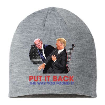 Put It Back The Way You Found It Funny Trump Slap Anti Biden Sustainable Beanie