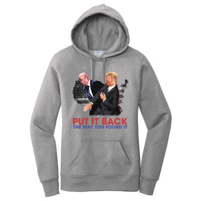 Put It Back The Way You Found It Funny Trump Slap Anti Biden Women's Pullover Hoodie