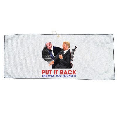 Put It Back The Way You Found It Funny Trump Slap Anti Biden Large Microfiber Waffle Golf Towel