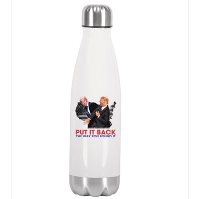 Put It Back The Way You Found It Funny Trump Slap Anti Biden Stainless Steel Insulated Water Bottle