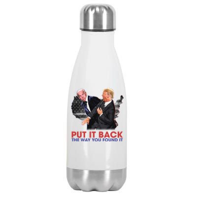 Put It Back The Way You Found It Funny Trump Slap Anti Biden Stainless Steel Insulated Water Bottle