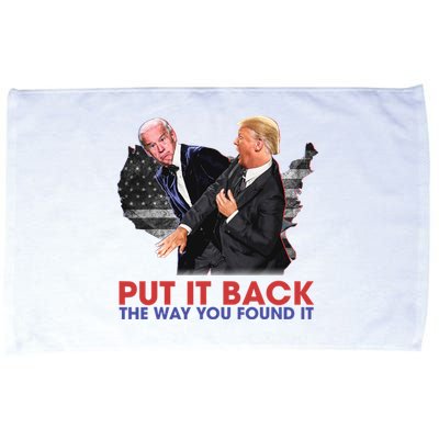 Put It Back The Way You Found It Funny Trump Slap Anti Biden Microfiber Hand Towel