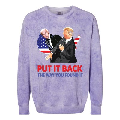 Put It Back The Way You Found It Trump Slap Biden Colorblast Crewneck Sweatshirt