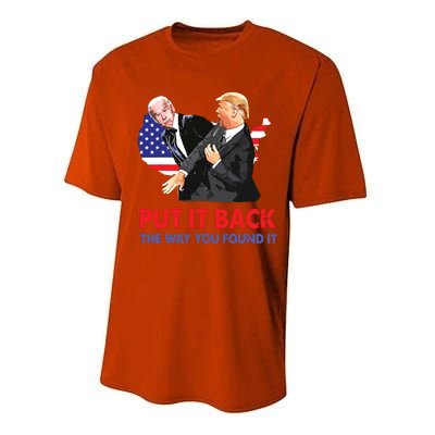 Put It Back The Way You Found It Trump Slap Biden Performance Sprint T-Shirt