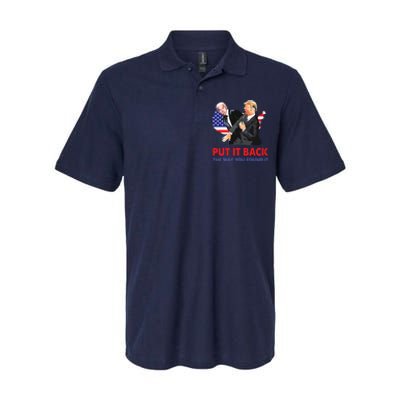 Put It Back The Way You Found It Trump Slap Biden Softstyle Adult Sport Polo