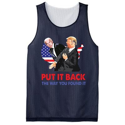 Put It Back The Way You Found It Trump Slap Biden Mesh Reversible Basketball Jersey Tank