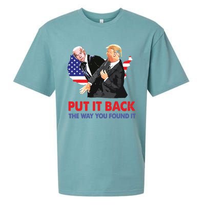 Put It Back The Way You Found It Trump Slap Biden Sueded Cloud Jersey T-Shirt