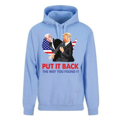 Put It Back The Way You Found It Trump Slap Biden Unisex Surf Hoodie