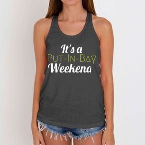 Put In Bay Ohio Family Vacation Weekend Women's Knotted Racerback Tank