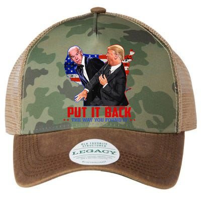 Put It Back The Way You Found It Funny Trump Slap Anti Biden Legacy Tie Dye Trucker Hat