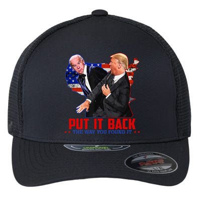 Put It Back The Way You Found It Funny Trump Slap Anti Biden Flexfit Unipanel Trucker Cap