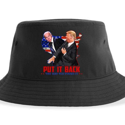 Put It Back The Way You Found It Funny Trump Slap Anti Biden Sustainable Bucket Hat