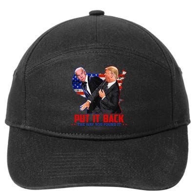 Put It Back The Way You Found It Funny Trump Slap Anti Biden 7-Panel Snapback Hat