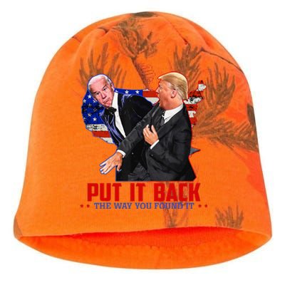 Put It Back The Way You Found It Funny Trump Slap Anti Biden Kati - Camo Knit Beanie