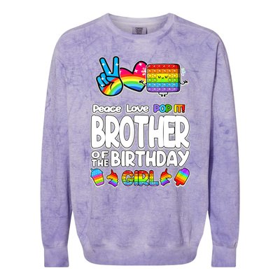 Pop It Brother Of The Birthday Toy Family Matching Colorblast Crewneck Sweatshirt